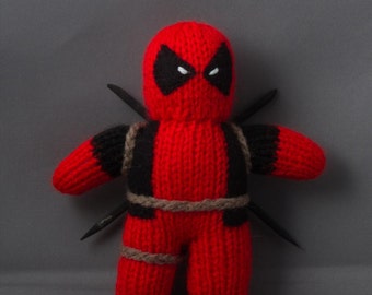 Deadpool, Hand Knitted, Toy, Plushy, Mascot
