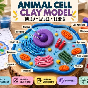 Projekt: Tonmodell einer Tierzelle, 3D-Zellstruktur-Aktivität, Arbeitsblatt für den Biologieunterricht der Mittelstufe
