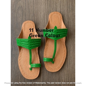 Sandalias Kolhapuri de cuero genuino hechas a mano para mujer, bailarinas con anillo para el dedo del pie, calzado indio de verano sin cordones, zapatos para vacaciones en la playa, sandalias étnicas.