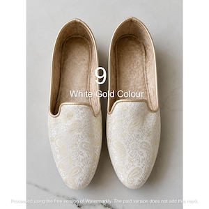 Herrloafers för brudgummen, handgjorda indiska bröllopsskor, sherwani, slip-on, broderade mojari, etniska festkläder, mottagning, västerländska traditionella.