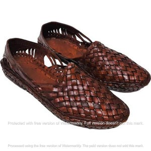 Mens Woven Leather Clog, Handmade Brown Fisherman Mule, Rustic Slip On, Mexican Huarache,Closed Toe Kolhapuri Sandal,Vacation Gift for Him.