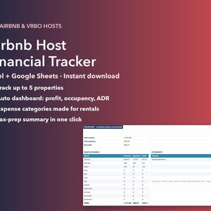 Planilha de Controle Financeiro para Anfitriões do Airbnb | Controle de Receitas e Despesas com Aluguel | Painel de Ocupação e Diária Média | Preparação de Impostos | Planilhas Google do Excel