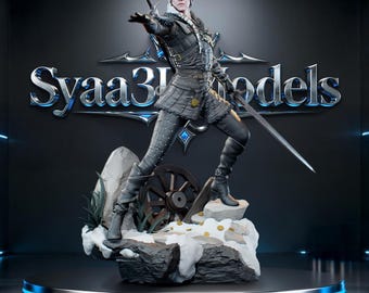 Ciri - The Witcher Sculpture STL Statue + Bust for 3D Printing