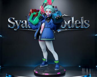 Rebecca - Cyberpunk Edgerunners Sculpture STL Statue + Bust for 3D Printing