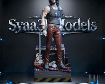 Johnny Silverhand - Cyberpunk 2077 Sculpture STL Statue for 3D Printing