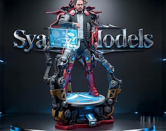 Tony Stark - Marvel Iron Man Sculpture STL Statue + Bust for 3D Printing