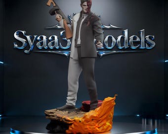 Two Face - Comic Villain Sculpture STL Statue for 3D Printing