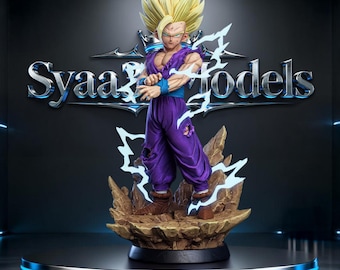 Spiky Haired Energy Fighter - Anime Sculpture STL Statue for 3D Printing
