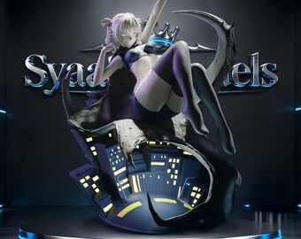 Night Creature Anime Girl Sculpture STL Statue for 3D Printing