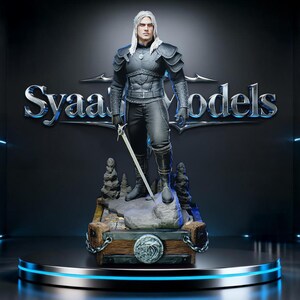 Geralt The Witcher (Netflix Series) Sculpture STL Statue for 3D Printing