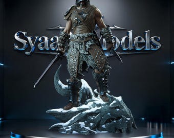 Dovahkiin - Skyrim Sculpture STL Statue for 3D Printing | 2 Variant Models