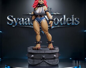 Fierce Lion Beast Woman - Game Retro Sculpture STL Statue + NSFW for 3D Printing