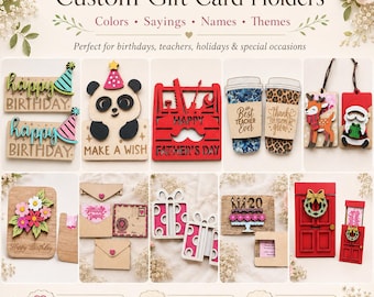 Layered wood gift card holders