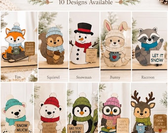 Winter Woodland Animal Shelf Sitter