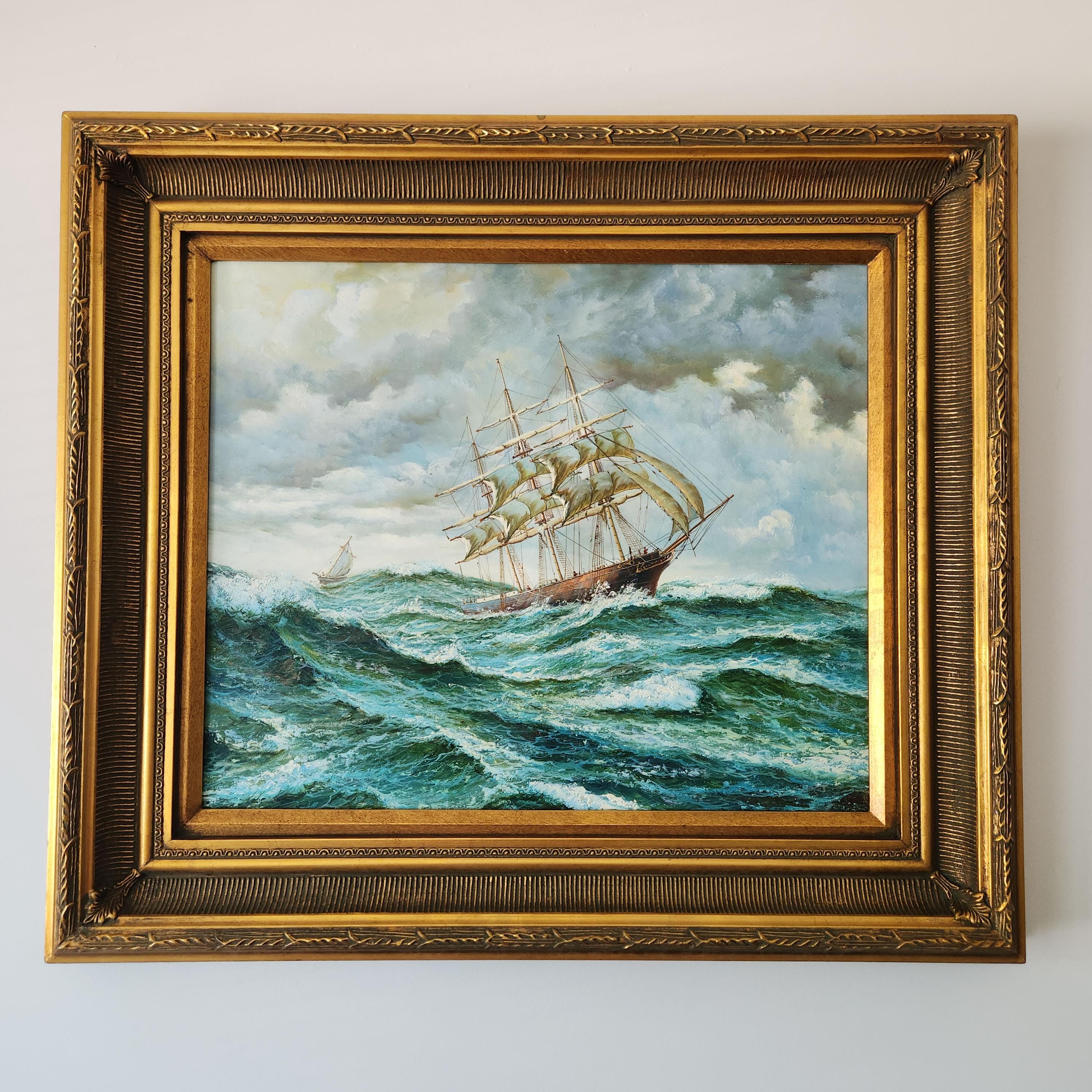 70s Ocean Painting - Etsy