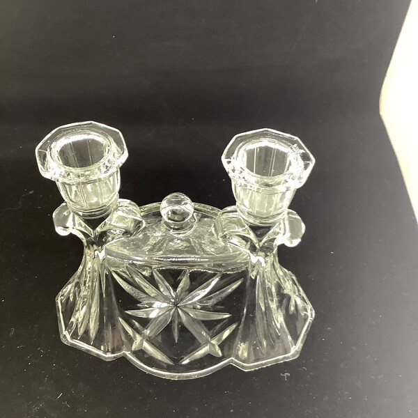 Cut Glass Candle Holder Etsy