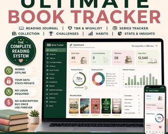 Book Tracker | Reading Journal, TBR & Series Tracker | Offline HTML App