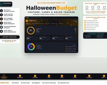 Halloween Budget Tracker | Costumes, Candy, Decor, Parties (HTML Download)