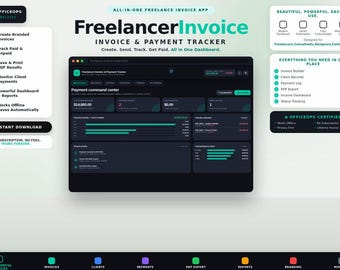 Freelancer Invoice Tracker, Offline Payment Log & PDF Invoice HTML App