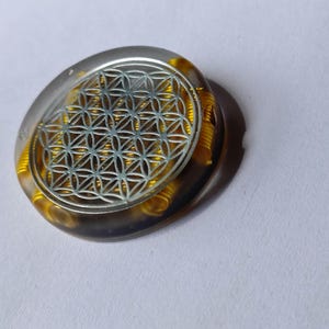 Transmuter EMF Magnétique Téléphone | Orgonite de Poche Fleur de Vie | Codes Grabovoi Abondance Paix