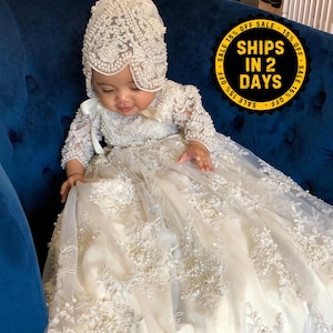 Queen of Hearts Christening gown | Infant baptism dress |  Christening girl dress | Baby baptism gown | Blessing dress -SHIPS IN 1 DAY