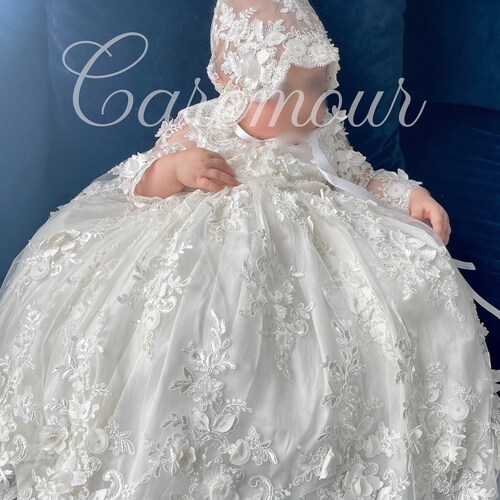 CHRISTENING GOWN for GIRLS Christening Gown for Baby Girl Etsy
