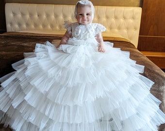 Zara Mädchen Taufkleid - Taufkleid | Taufkleid für Baby Mädchen | Mädchen Taufkleid | Modernes Taufkleid