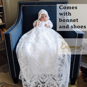 Christening gown for baby girl, Lace Christening Gown Set for Baby Girl, Heirloom Baptism gown, Traditional blessing gown, Christening dress