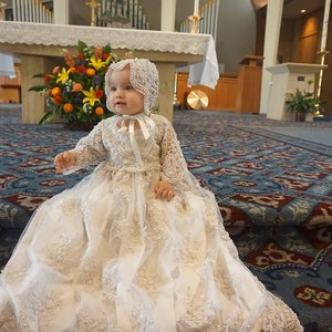 Queen of Hearts Christening gown Infant baptism dress Christening girl dress Baby baptism gown Blessing dress image 3