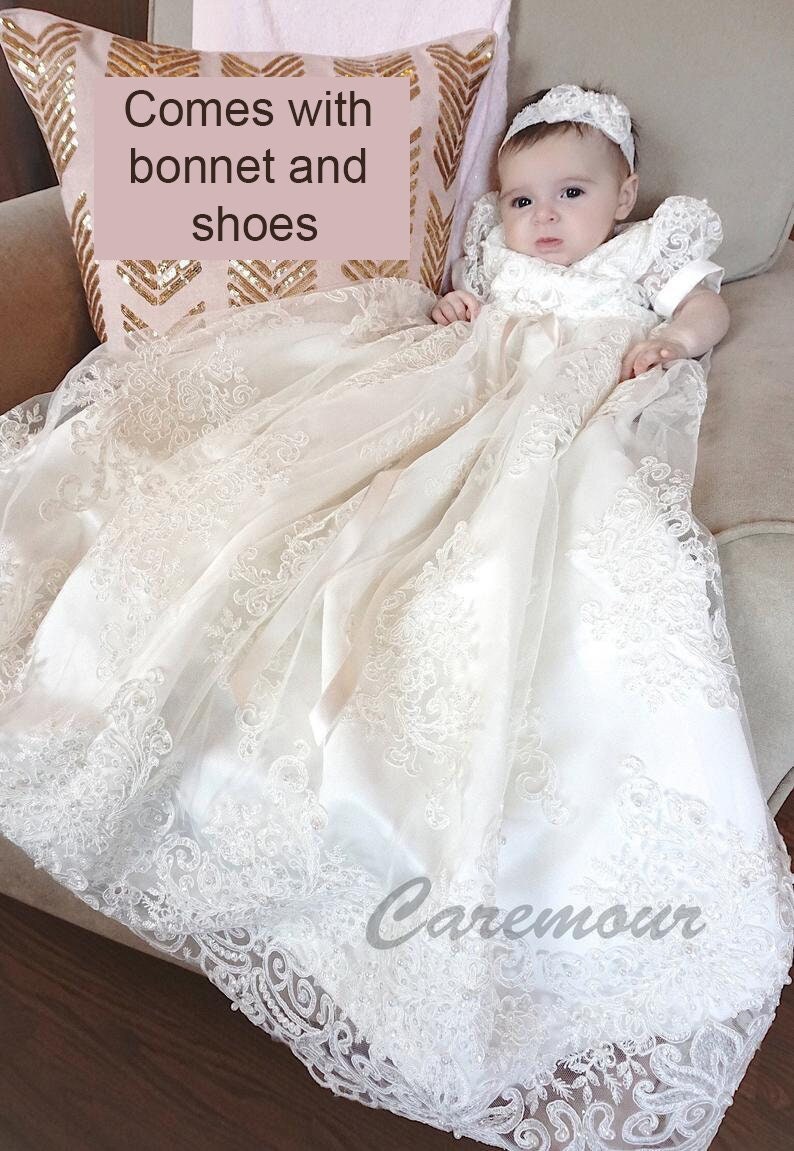 Cotton Baptism Gown - Joli Christening Gown - ChristeningGowns.com – Baby  Beau and Belle