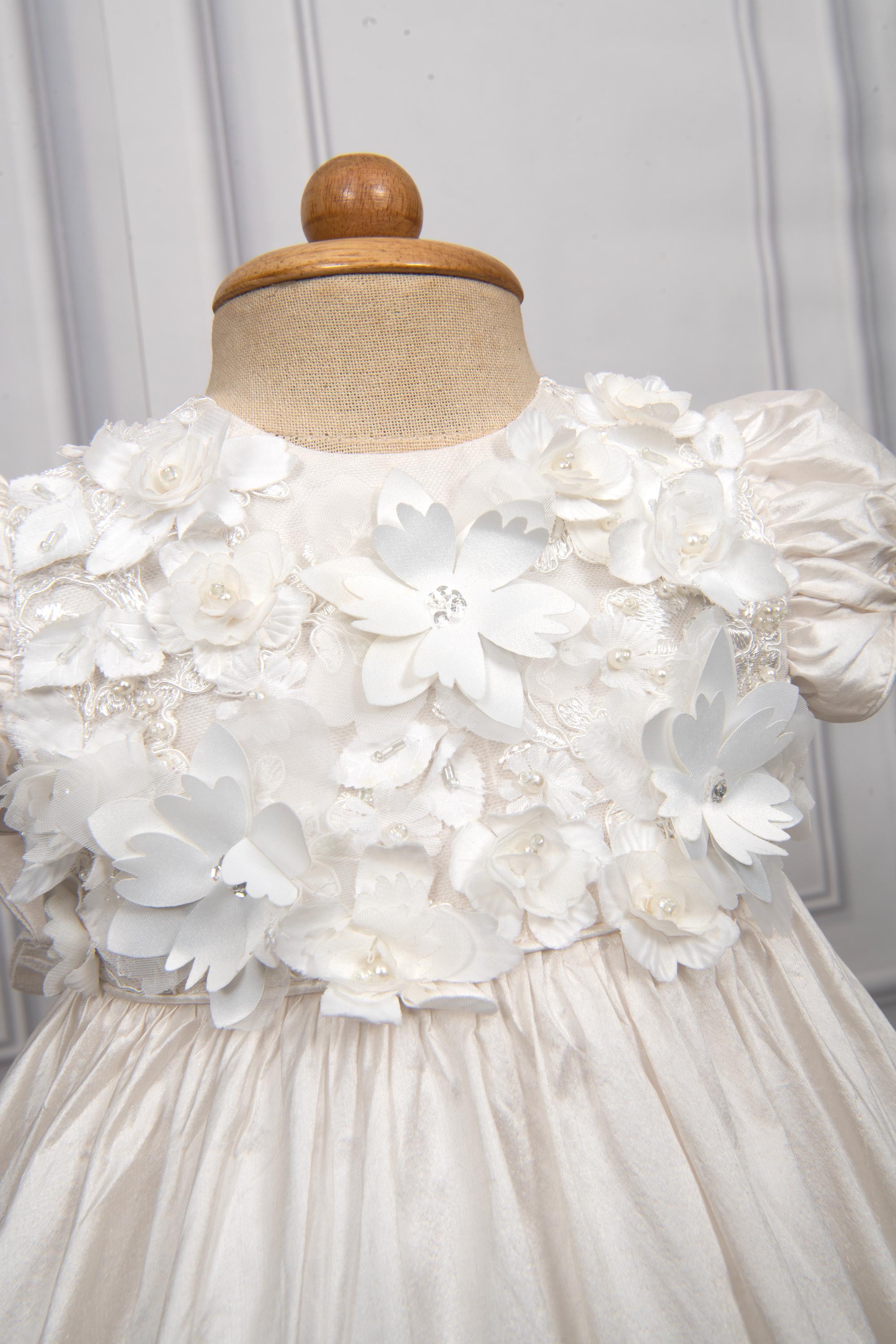 silk dupioni christening dress Handmade Dupion Silk Christening Gown: Beaded Heirloom Baptism Dress