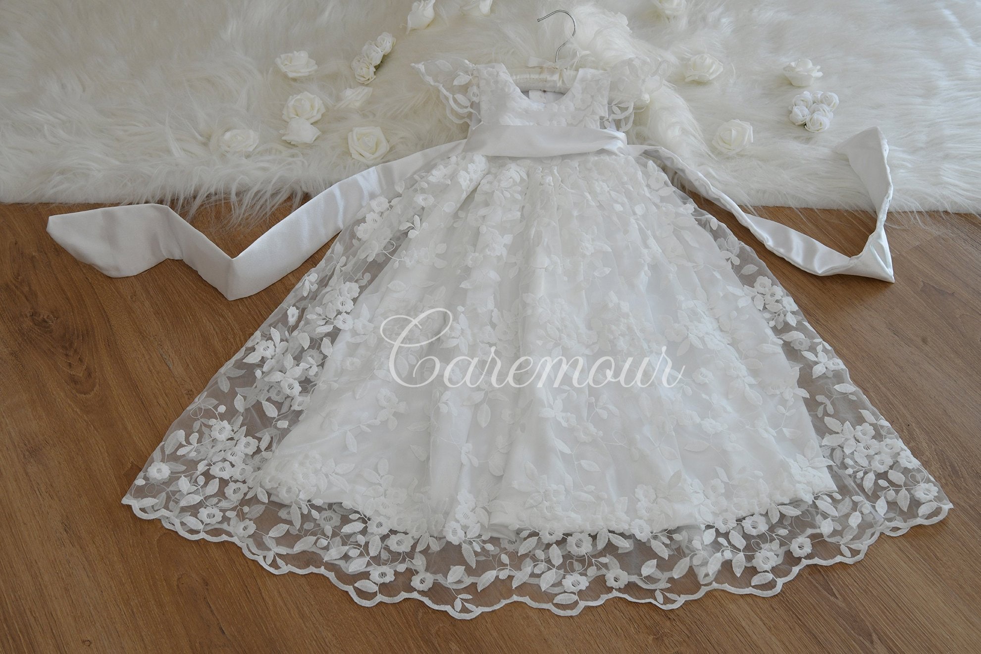 organza christening gown