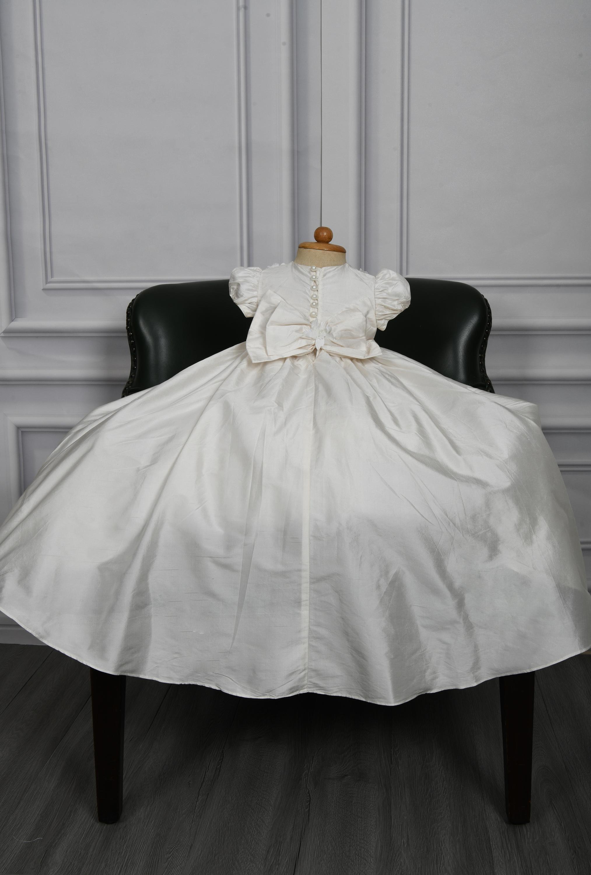 silk dupioni christening dress Silk Baptism Dress