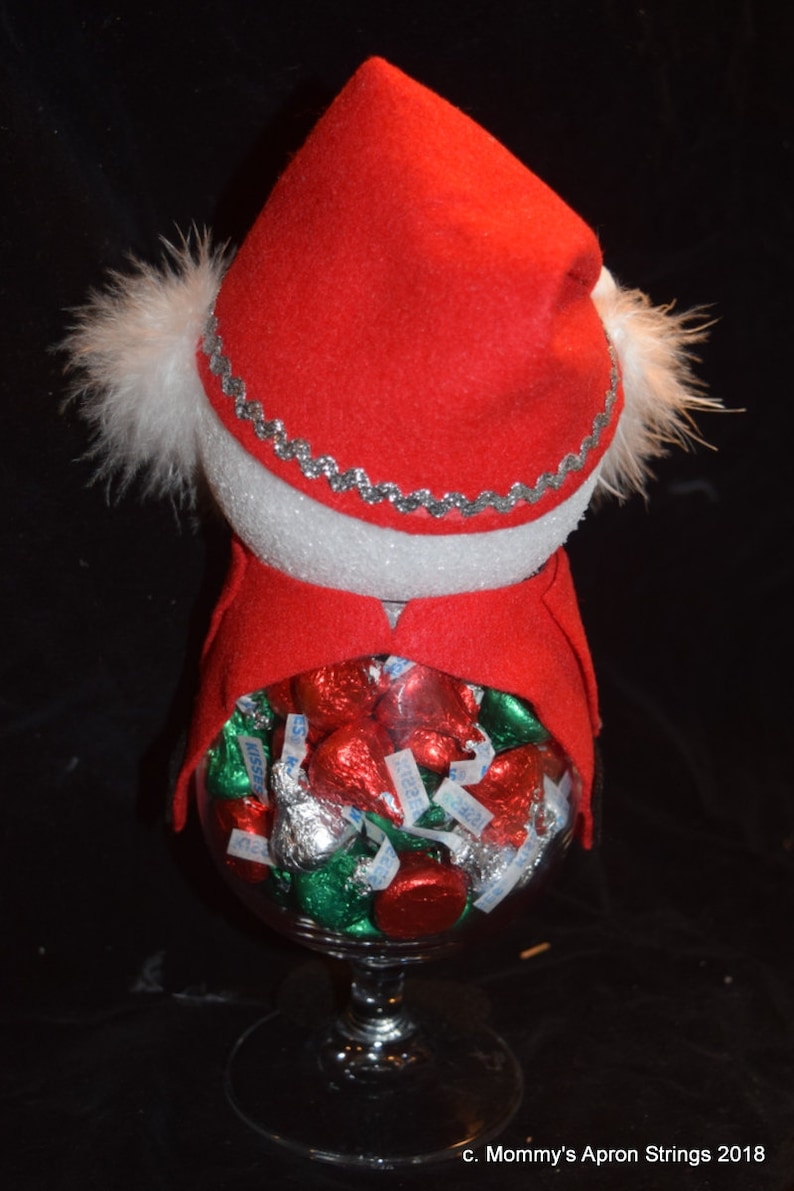 Brandy Snifter Santa Christmas Candy Felt Craft PDF Pattern Etsy