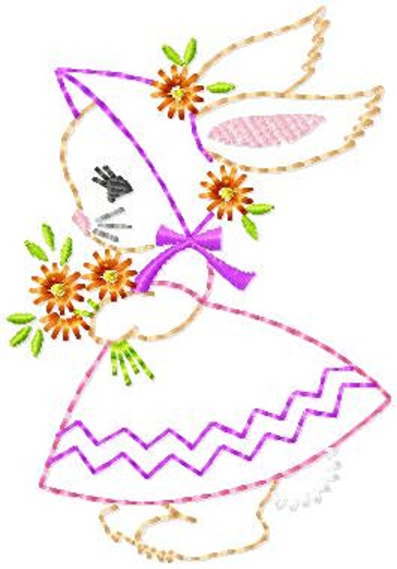 ★DESIGN SKIN★ Running embroidery pocket caseViolet Bunny Bunny and Carrot Machine Embroidery Design 4x4 and 5x7 BOTH