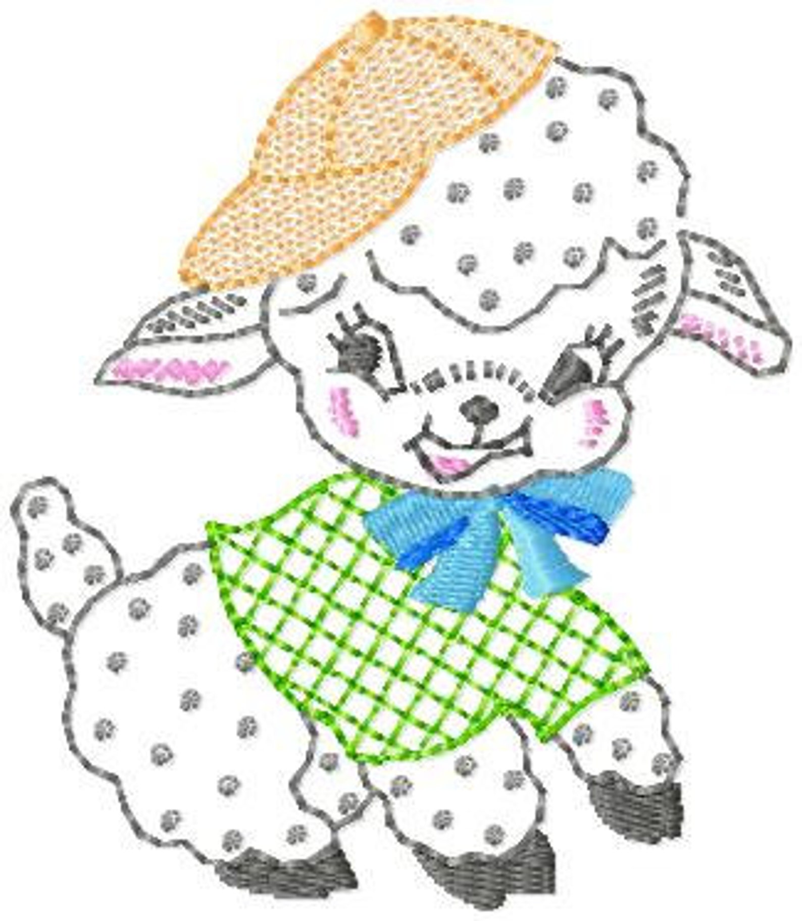 Vintage baby lamb machine embroidery design 4x4 and 5x7 both  etsy Vintage baby lamb machine embroidery design 4x4 and 5x7 both  etsy
