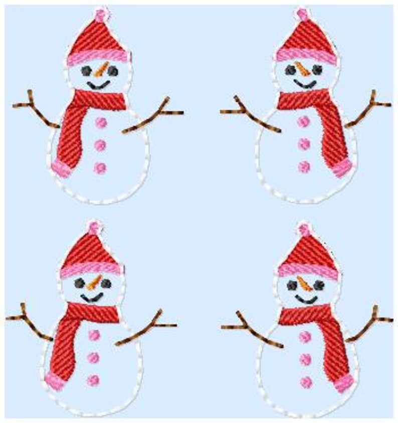 Snowman Feltie Machine Embroidery Design Files Mommy's Etsy