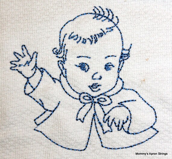 Vintage Baby Machine Embroidery Design 4x4 Hoop, Vintage