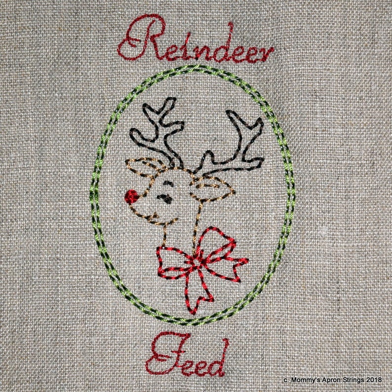 Vintage Reindeer Feed Feed Sack or Treat Bag Machine | Etsy