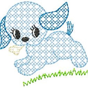 Vintage Plaid Puppy Dog Machine Embroidery Design 2 Sizes 4x4 - Etsy