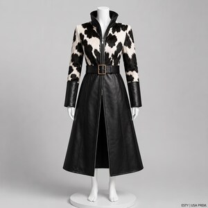 Flare Leather Coat - Etsy