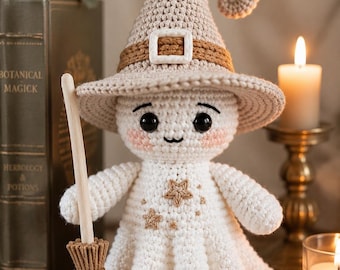 Crochet Witch Ghost Amigurumi Pattern | Halloween Amigurumi PDF (Instant Download)
