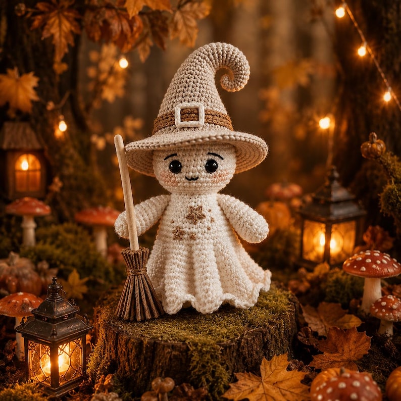 Crochet Witch Ghost Amigurumi Pattern | Halloween Amigurumi PDF (Instant Download) image 9