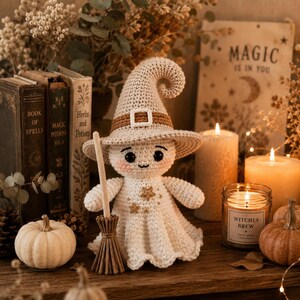 Crochet Witch Ghost Amigurumi Pattern | Halloween Amigurumi PDF (Instant Download) image 6