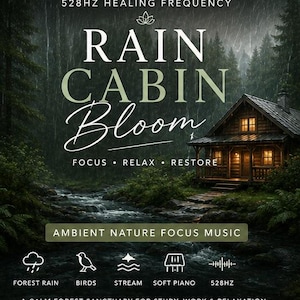 Forest Rain Cabin Bloom Ambient Nature Focus Music (MP3 Download) | Nature Focus Sounds for Study, Productivity and Relaxation