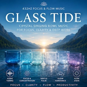 Glass Tide Crystal Singing Bowl Music | 432Hz Focus, Clarity, Deep Work (MP3 Download)