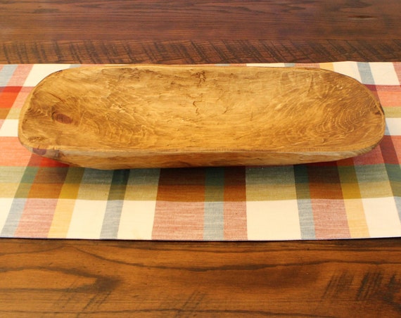 Wooden Bread Bowl - Dough Bowl - Hand Carved Wooden Bowl - 20" x 8"- Rustic - Mountain Pine - Stained and Waxed - #39 - FREE SHIPPING