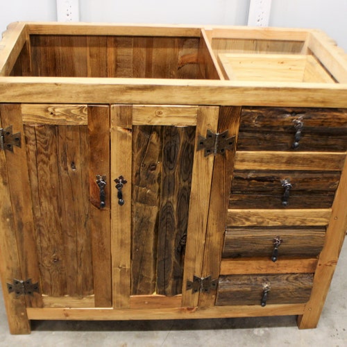 RUSTIC BATHROOM VANITY Without a Top 39 Wide Etsy