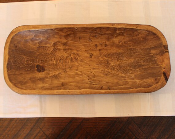 Wooden Bread Bowl - Dough Bowl - Hand Carved Wooden Bowl - 20.5" x 8.5" - Rustic - Mountain Pine - Stained and Waxed - #39 - FREE SHIPPING
