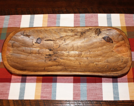 Wooden Bread Bowl - Dough Bowl - Hand Carved Wooden Bowl - 20.5" x 8" - Rustic - Mountain Pine - Stained and Waxed - #25 - FREE SHIPPING